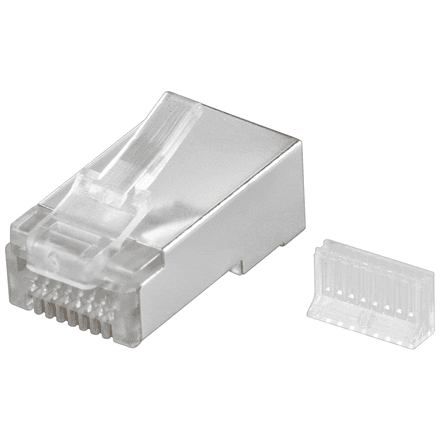 Goobay 68079 RJ45 plug, CAT 5e STP shielded, transparent – nuotrauka 1