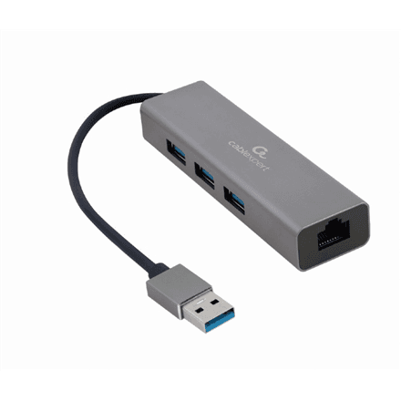 Cablexpert | USB AM Gigabit network adapter with 3-port USB 3.0 hub | A-AMU3-LAN-01 – nuotrauka 1