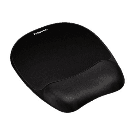 Fellowes | Mouse pad with wrist pillow | 202 x 235 x 25.4 mm | Black – image 1