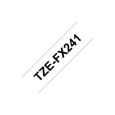Brother | TZe-FX241 Flexible ID Laminated Tape | Black on White | TZe | 8 m | 1.8 cm – nuotrauka 1