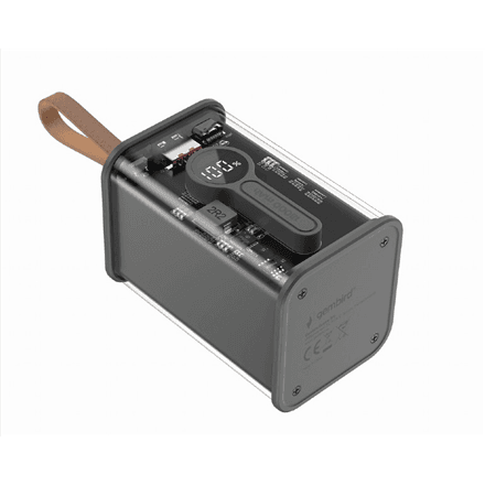 Gembird | Transparent QC3.0 Quick Charging Power Bank | PB18-TQC3-01 | 18000 mAh | Black – nuotrauka 1