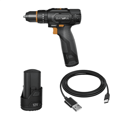 Batavia B.V. 12V Cordless Combi Drill - Fixxpack 2.0 Set (incl. 2.0Ah Battery & USB-C charging Cable) – image 1