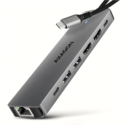 AXAGON USB-C 5Gbps DUAL 4K DISPLAY 7in1 Hub | HMC-7HX2 – nuotrauka 1