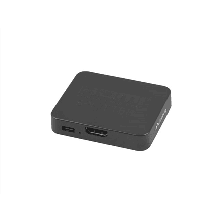 Lanberg Splitter video HDMI to 2X HDMI 4K, USB-C Port, Black | SPV-HDMI-1002 – image 1