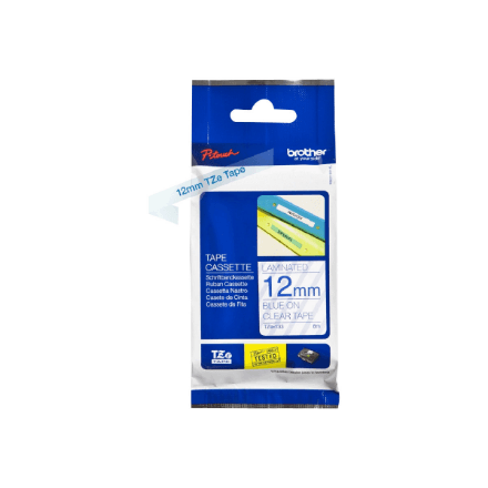 Brother | TZe-133 Laminated Tape | Blue on Clear | TZe | 8 m | 1.2 cm – nuotrauka 1