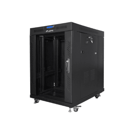 Lanberg Rack cabinet 19" free-standing 15U/600x800 (flat pack) with glass door, LCD – nuotrauka 1