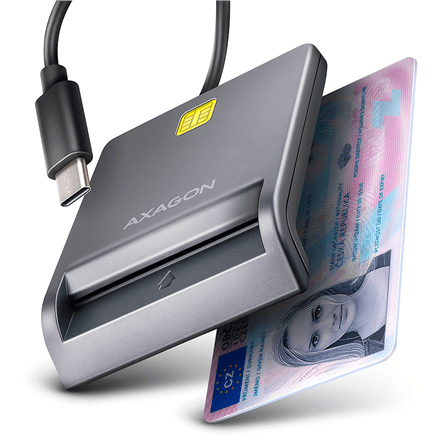 AXAGON USB-C Smart Card FlatReader | CRE-SM3TC – image 1