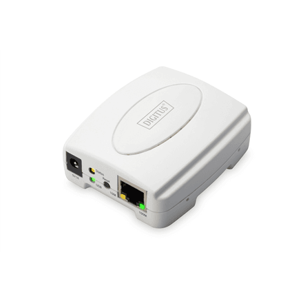 Digitus | USB Print Server, 1-Port 1x RJ45, 1x USB A, USB 2.0 | DN-13003-2 | White – nuotrauka 1