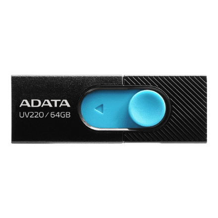 ADATA | USB Flash Drive | UV220 | 64 GB | USB Type-A | Black/Blue – image 1