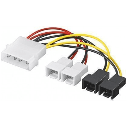 Goobay | Power cable/adapter for PC fans; 5.25 inch male to fan 2x 12 V/2x 5 V – nuotrauka 1