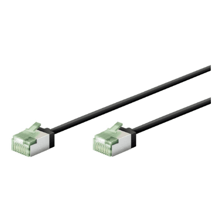 Goobay 74350 Ultra-Flexible CAT 8.1 Patch Cable, Slim, U/FTP, 0.15 m, Black | Goobay – image 1
