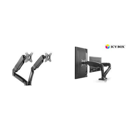 ICY BOX IB-MS304-T, Monitor stand with desk mounted base, for two screens, size up to 27'' | Raidsonic – image 1