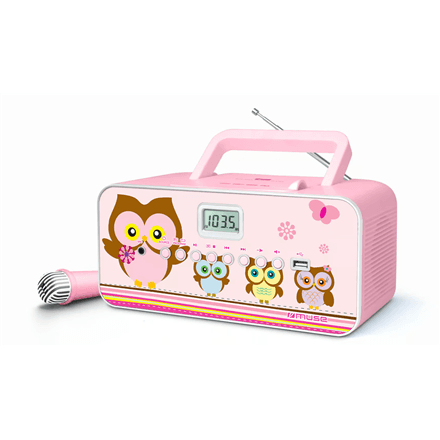 Muse | M-29KP | Portable radio CD/MP3 player with USB | 30 W | Pink/Image – nuotrauka 1