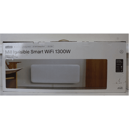 SALE OUT. Mill PA1300WIFI4 Panel Heater with WiFi Gen 4 1300 W Suitable for rooms 15-19 m² White IPX4 · Mill Invisible Smart WiFi Heater · PA1300WIFI4 – nuotrauka 1