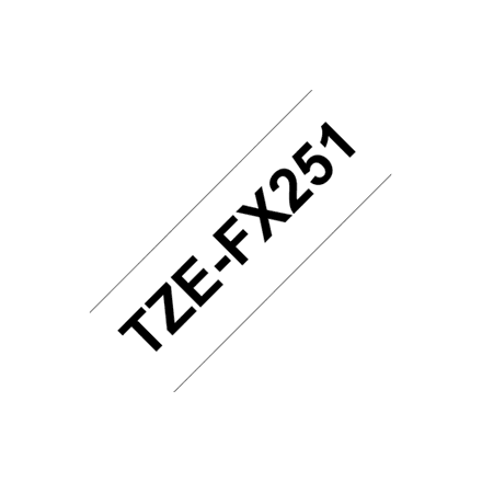 Brother | TZe-FX251 Flexible ID Laminated Tape | Black on White | TZe | 8 m | 2.4 cm – nuotrauka 1