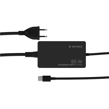 Cablexpert 65 W PowerDelivery GaN USB Type-C Fast Charger | NPA-AC-PDQC65-01 – nuotrauka 1