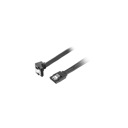 Lanberg SATA Data III (6GB/s) Cable 50CM Angled Metal Clips | CA-SASA-13CU-0050-BK – image 1