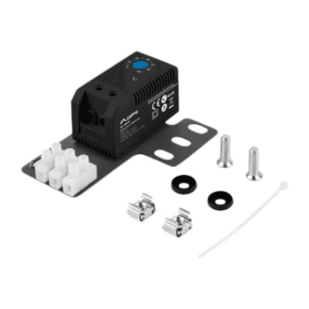 Lanberg Closed-loop thermostat 10A for rack cabinets with 19" ear and terminal block · AK-1505-B · Black – image 1