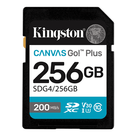 Kingston | Canvas Go! Plus | 256 GB | SD | Flash memory class Class 10, UHS-I, U3, V30 – nuotrauka 1