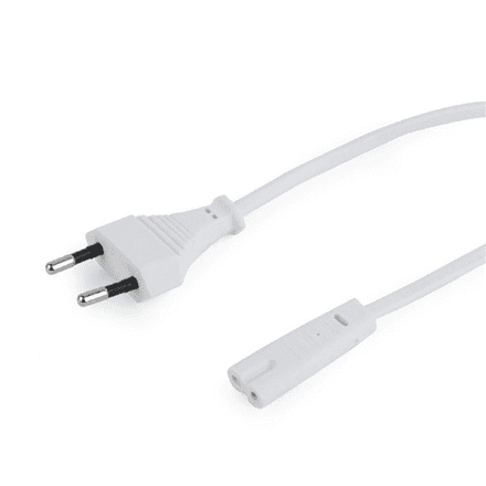 Gembird | Power cord, 1.8 m | White | EU input 2 pin plug – image 1