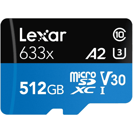 Lexar | High-Performance 633x | UHS-I | 512 GB | MicroSDXC | Flash memory class 10 – nuotrauka 1