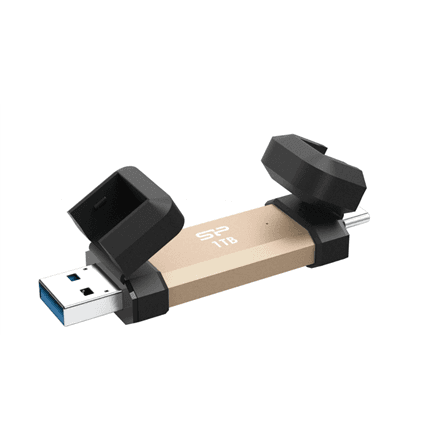 Silicon Power DS72 | 1000 GB | USB Type-A and USB Type-C 3.2 Gen 2 | Gold – image 1