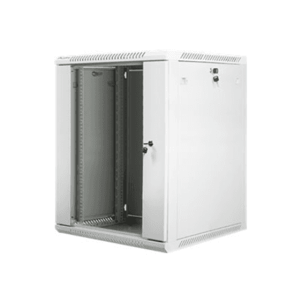Lanberg Rack cabinet 19" wall-mount 15U/600x600 (flat pack) with glass door – image 1