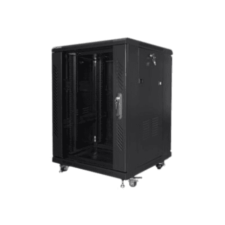Lanberg | Rack cabinet 19" free-standing 15U/600x600 (flat pack) | FF01-6615-12B | Black – image 1