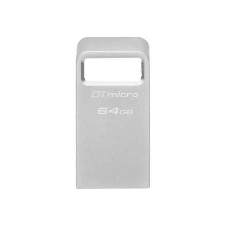Kingston | USB 3.2 Flash Drive | DataTraveler micro | 64 GB | USB Type-A | Silver – image 1