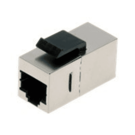 CAT 5e modular coupler, shielded RJ45 to RJ45, for panel connection – image 1