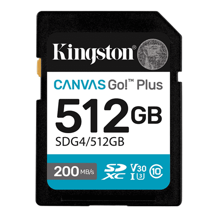 Kingston | Canvas Go! Plus | 512 GB | SD | Flash memory class Class 10, UHS-I, U3, V30 – nuotrauka 1