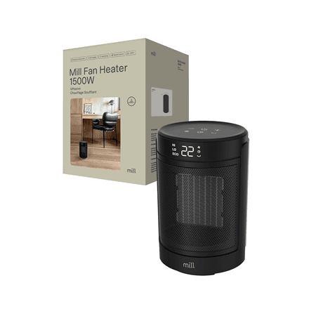 Mill FH1500BLACK | Ceramic fan heater | 1500 W | Suitable for rooms up to 22 m² | Black – nuotrauka 1