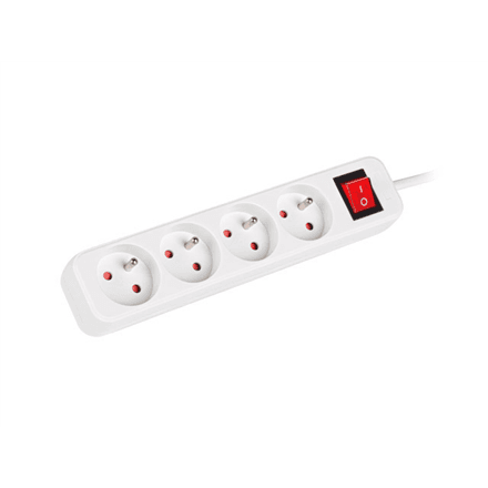 Lanberg Cable Power Strip, 4X French Outlets with Switch, Quality-Grade Copper, 1.5 m | PS1-04E-0150-W – nuotrauka 1