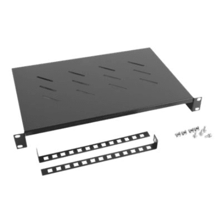 Lanberg 19" fixed shelf 1U/483x300mm, max load capacity up to 25kg | AK-1004-B | Black – nuotrauka 1