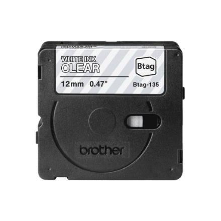 Brother BTAG-135 | White on Clear | Btag – nuotrauka 1