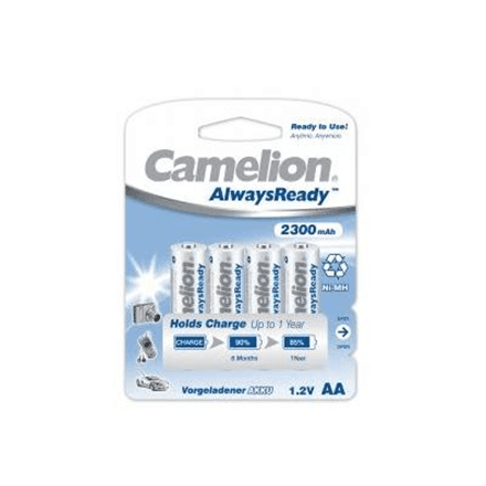 Camelion | AA/HR6 | 2300 mAh | AlwaysReady Rechargeable Batteries Ni-MH | 4 pc(s) – nuotrauka 1