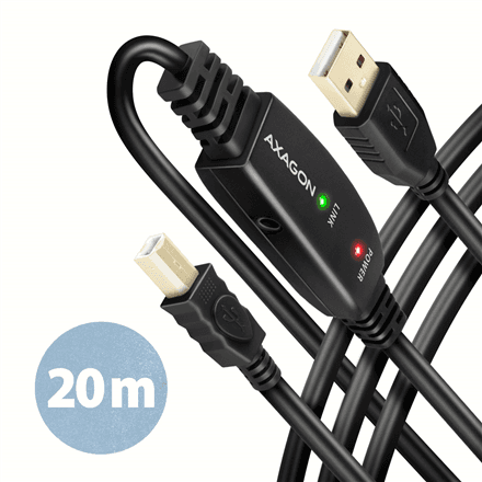 AXAGON | USB Repeater Cable, 20 m | ADR-220B | USB Type A to USB Type B – nuotrauka 1