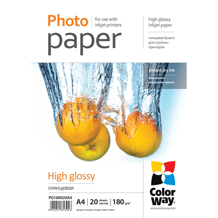 Photo Paper 20 pcs. | PG180020A4 | Glossy | White | 180 g/m² | A4 – image 1