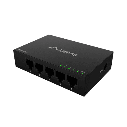 Lanberg Switch 5x1GB/s Unmanagment Gigabit Ethernet Desktop 12V metal case – nuotrauka 1