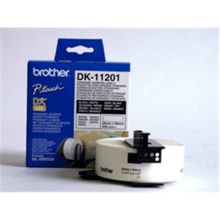 Brother | DK-11201 Standard Address Labels | Black, White | DK | 29mm x 90mm – nuotrauka 1