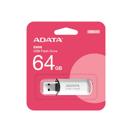 ADATA | USB Flash Drive | C906 | 64 GB | USB Type-A | White – nuotrauka 1