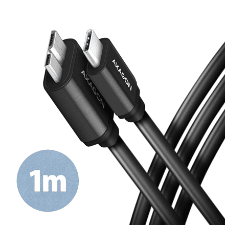 AXAGON | Data and power suply cable, 1 m | BUMM3-CM10AB | USB Type C to USB Type Micro-B – image 1