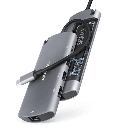 AXAGON SuperSpeed USB-C Combo 6in1 Hub | HMC-6M2 – nuotrauka 1