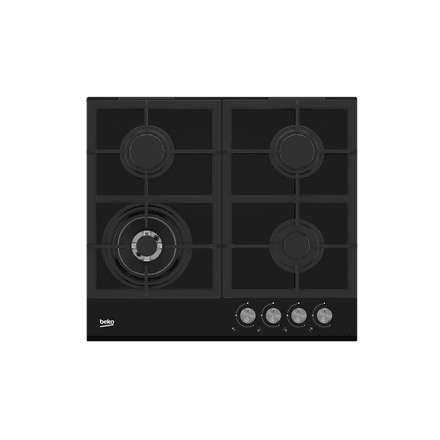 BEKO Hob | HILW64235S | Gas | Number of burners/cooking zones 4 | Rotary knobs | Black – nuotrauka 1