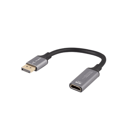 Lanberg Displayport (M) to HDMI (F) Adapter 8K on cable 20cm, Silver | AD-DP-HD-04 – nuotrauka 1