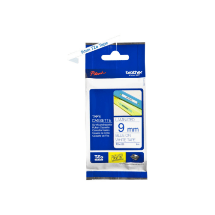 Brother | TZe-223 Laminated tape | Blue on White | TZe | 8 m | 0.9 cm – image 1