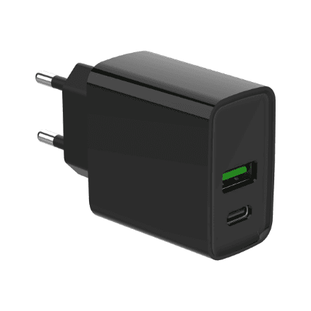 Gembird 2-port 20W USB Fast Charger | TA-UC-PDQC20-01-BK – nuotrauka 1