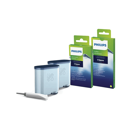 Philips Coffee maker Maintenance kit: oil, 2xAquaClean, 6xcoffee oil remover tablets, 6xMilk circuit cleaner sachets – image 1