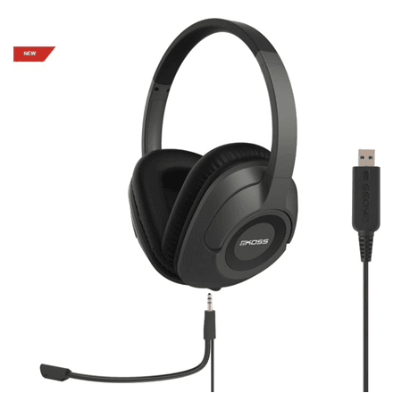 Koss | Headphones | SB42 USB | Wired | On-Ear | Microphone | Black/Grey – nuotrauka 1