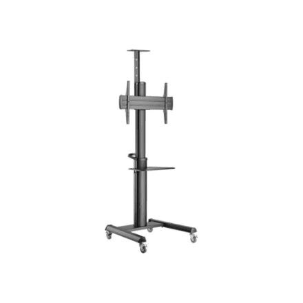 Gembird Aluminum TV floor stand with caster wheels, 37" - 70", black | Gembird – image 1